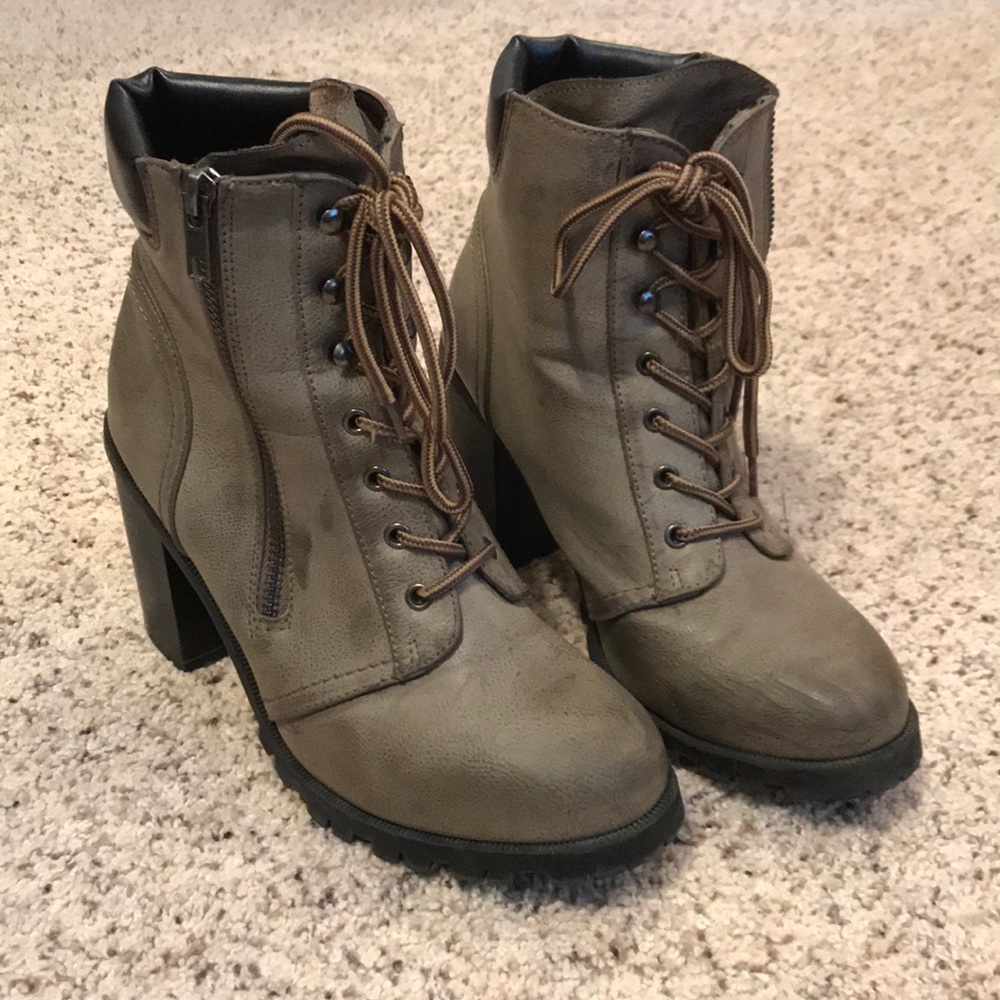 Heeled combat boots